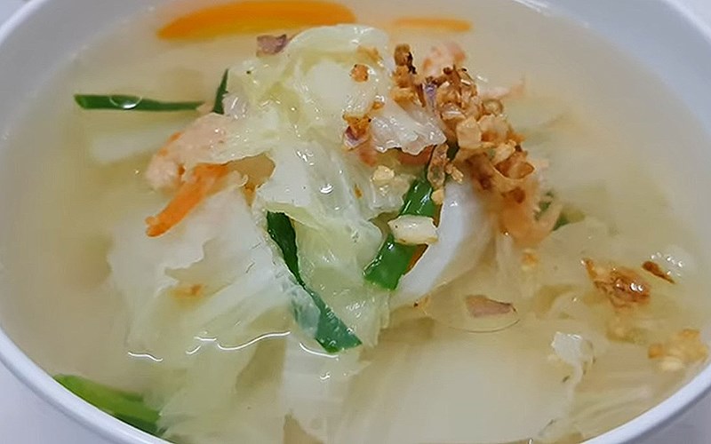 Canh cải thảo tôm khô